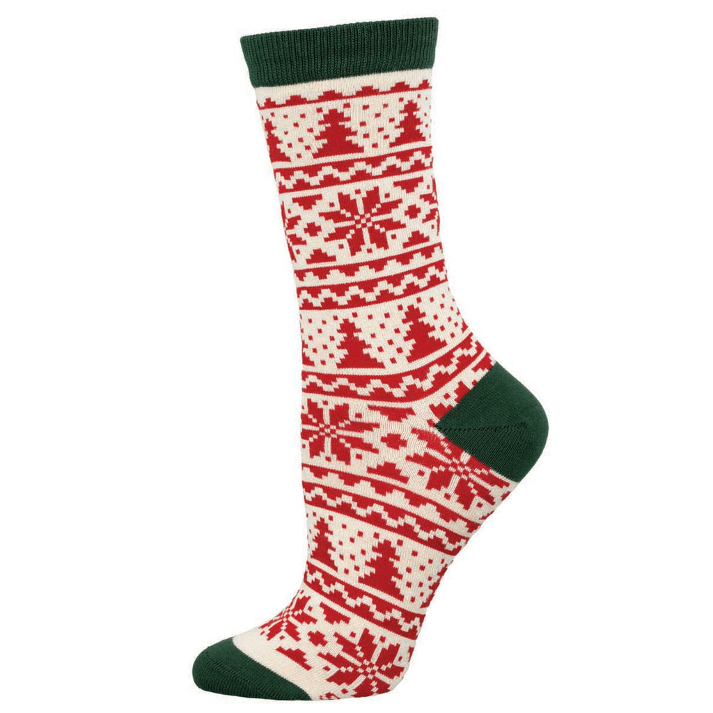 Christmas Fair Isle | Bamboo | Women | Ivory - socks - Socksmith