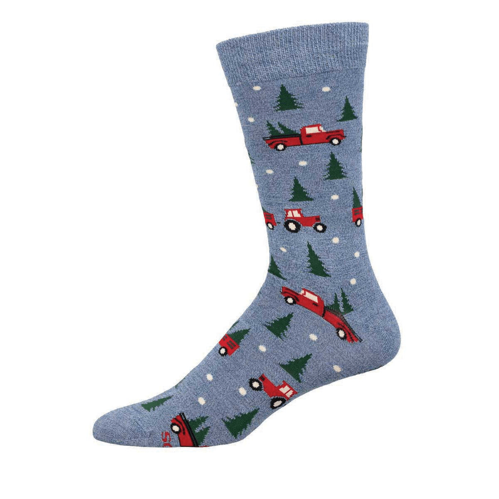 Christmas Farm | Bamboo | Men | Blue Heather - socks - Socksmith