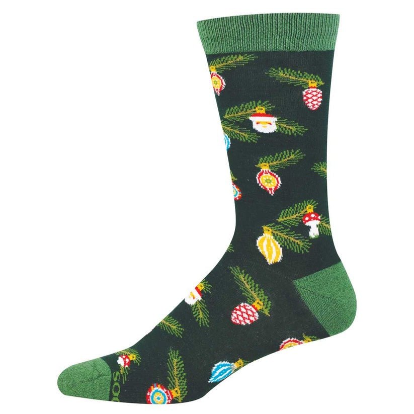 Christmas Ornaments | Bamboo | Men | Green - socks - Socksmith
