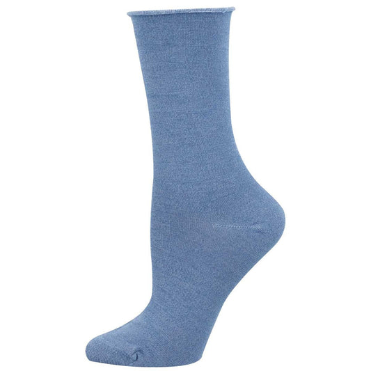 Comfort Solid | Bamboo | Women | Blue Heather - socks - Socksmith