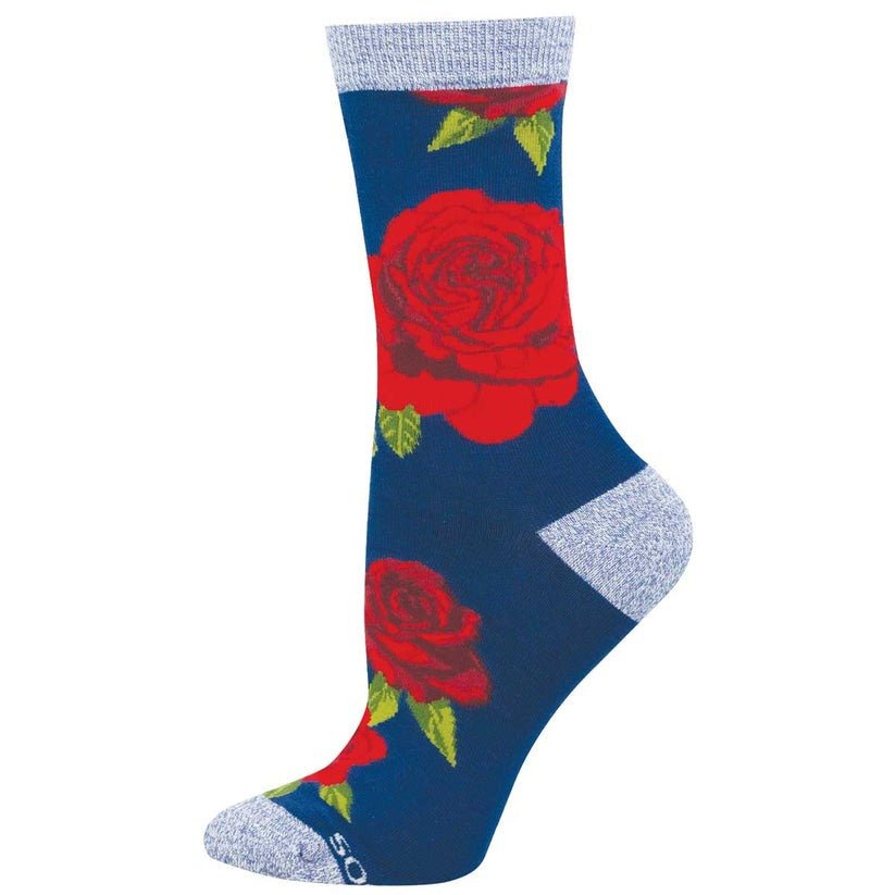 Cozy Rosy | Women | Blue - socks - Socksmith