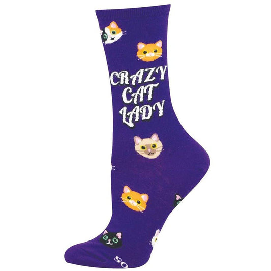 Crazy Cat Lady | Women | Purple - socks - Socksmith