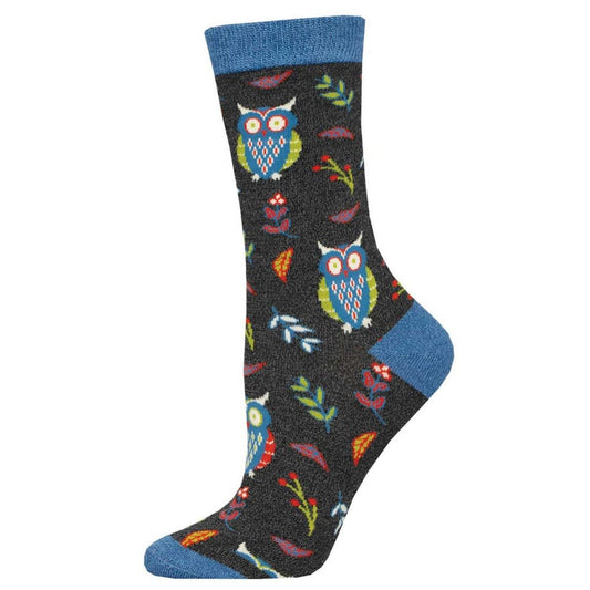 Cute Hoot | Women | Bamboo | Charcoal Heather - socks - Socksmith