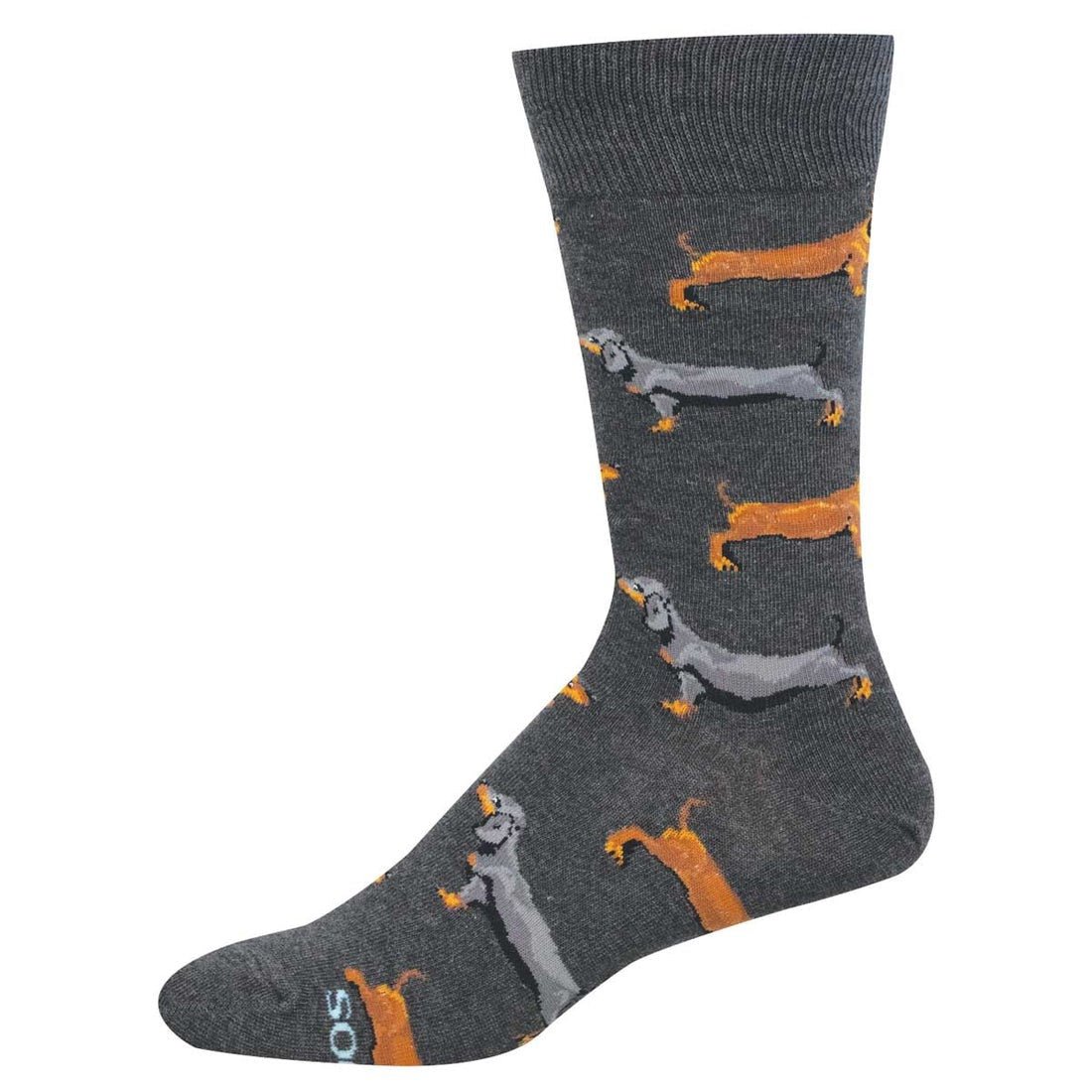Dachshunds | Men | Charcoal Heather - socks - Socksmith