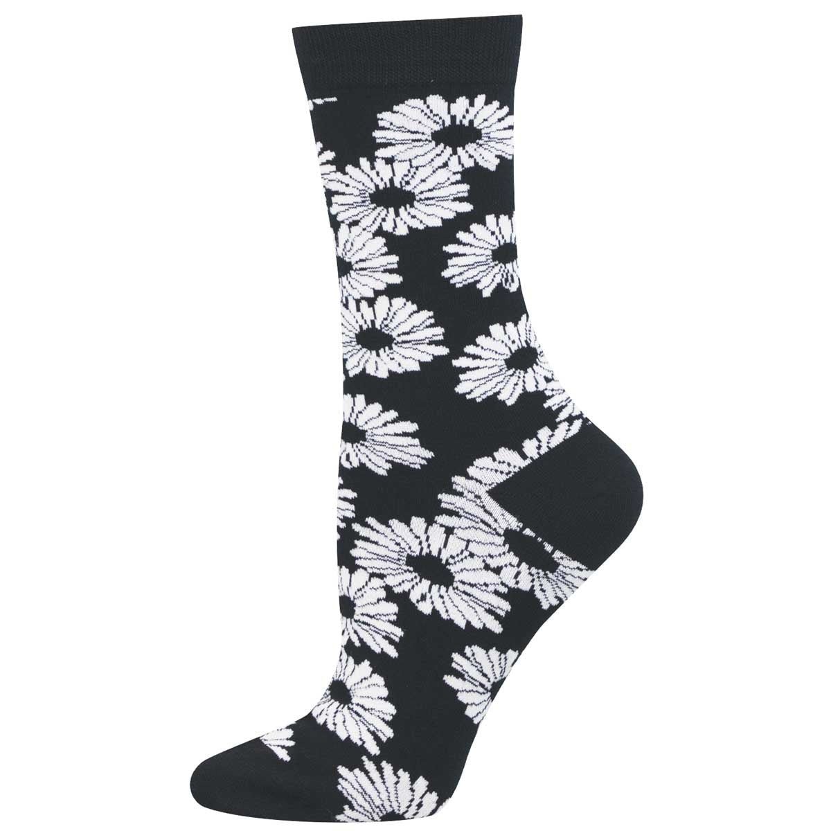 Daisy Noir | Bamboo | Women | Black/White - socks - Socksmith