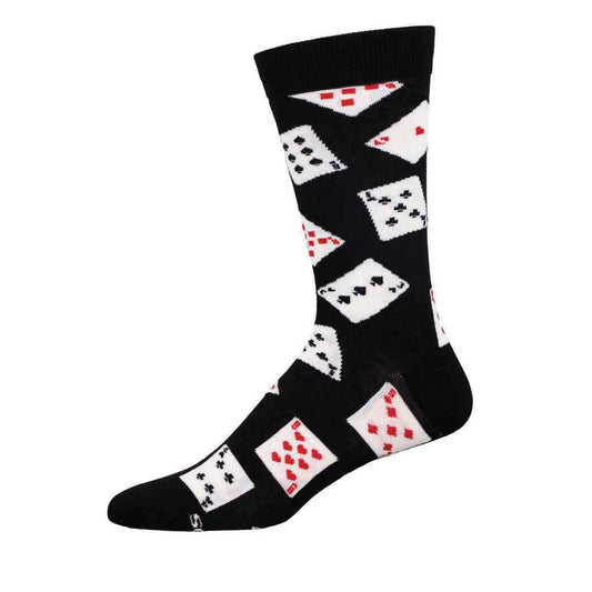 Deal Me In | Bamboo | Men's | Black - socks - Socksmith