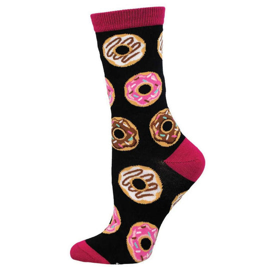 Delicious Donuts | Bamboo | Women's | Black - socks - Socksmith