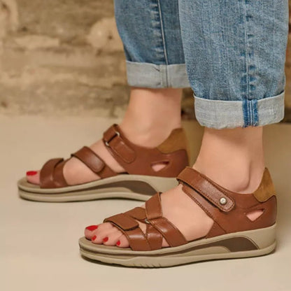 Desh | Leather | Cognac - sandals - Wolky