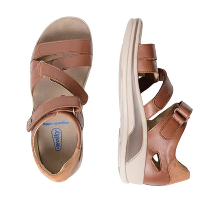Desh | Leather | Cognac - sandals - Wolky