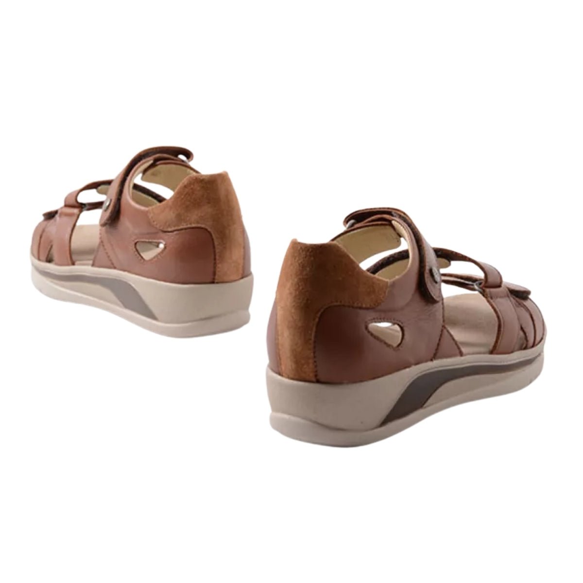 Desh | Leather | Cognac - sandals - Wolky