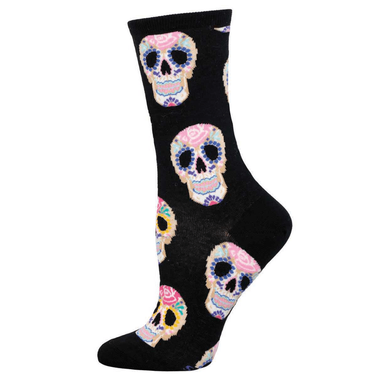 Dia De Los Muertos Skull | Women | Black/White - Socks - Socksmith