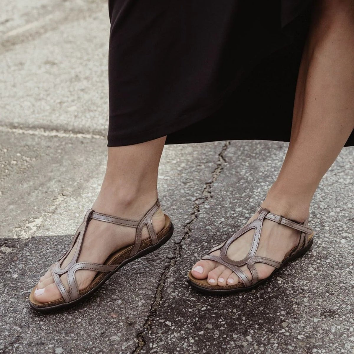 Dorith | Leather | Silver Threads - sandals - Naot