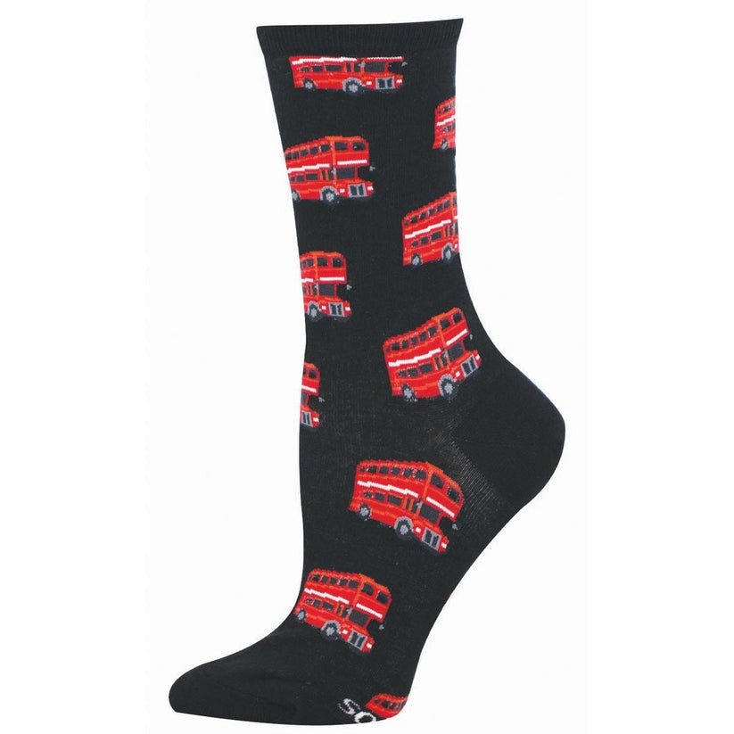 Double-Decker Buses | Women | Black - socks - Socksmith