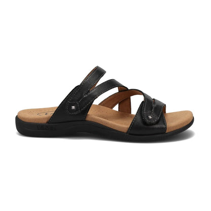 Double U | Leather | Black - sandals - Taos