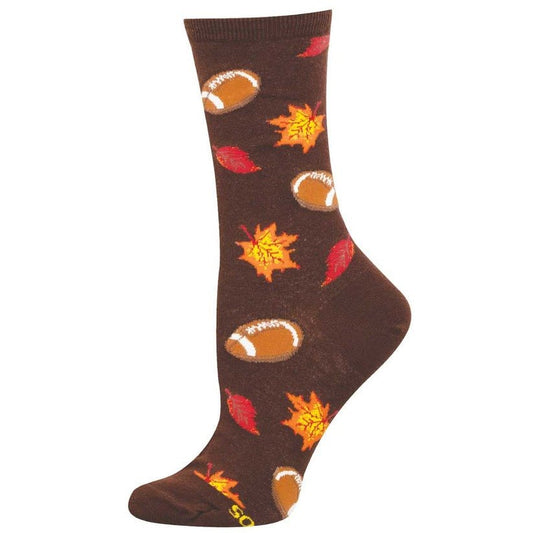 Falling For Football | Women | Brown - socks - Socksmith