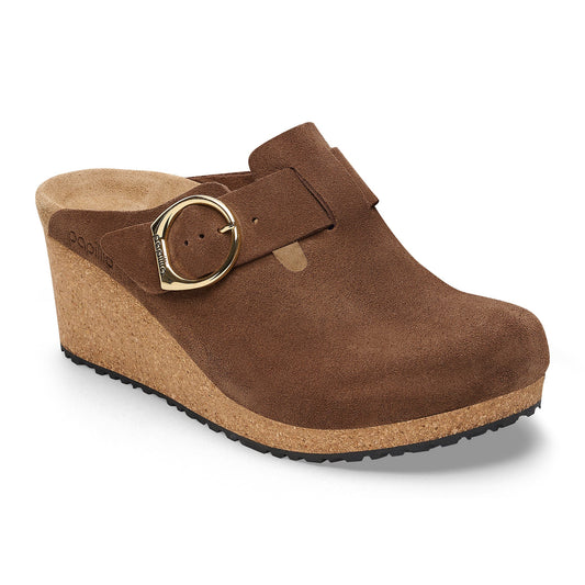 Fanny Ring Buckle | Suede | Dark Tea - Clog - Birkenstock