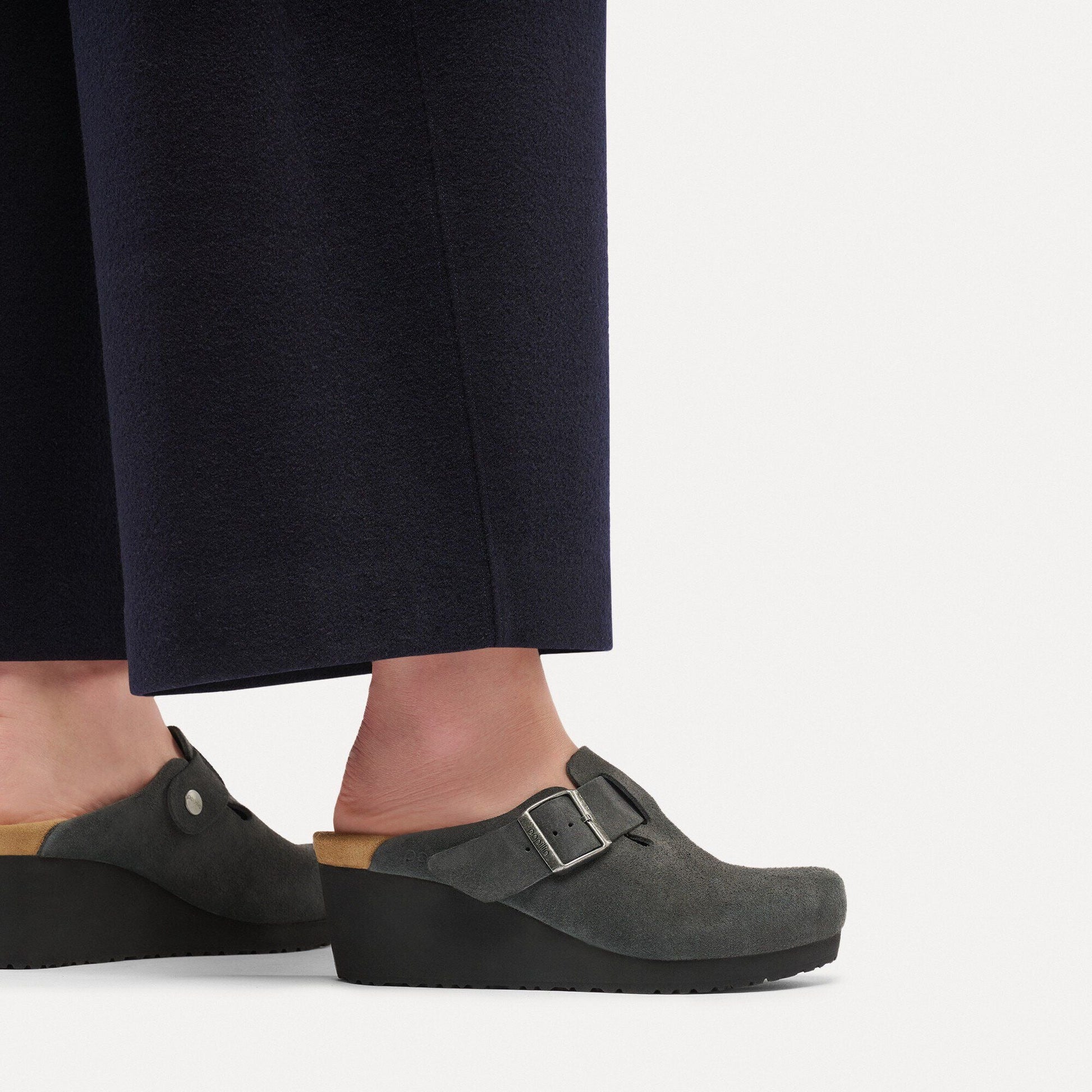 Fanny | Suede | Charcoal/Black - Wedge - Birkenstock