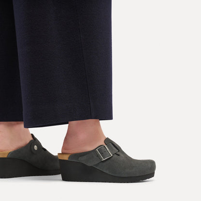 Fanny | Suede | Charcoal/Black - Wedge - Birkenstock