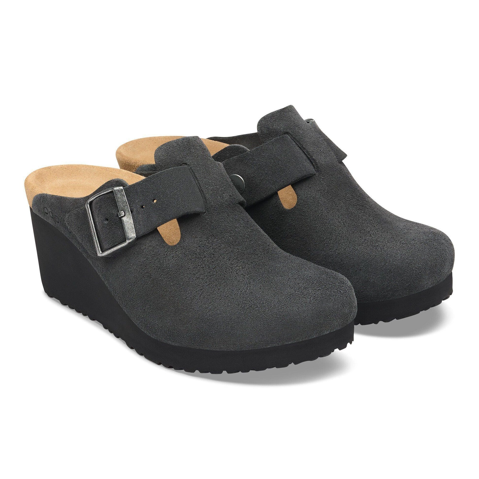 Fanny | Suede | Charcoal/Black - Wedge - Birkenstock
