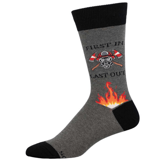 First In, Last Out | Men | Charcoal Heather - Socks - Socksmith