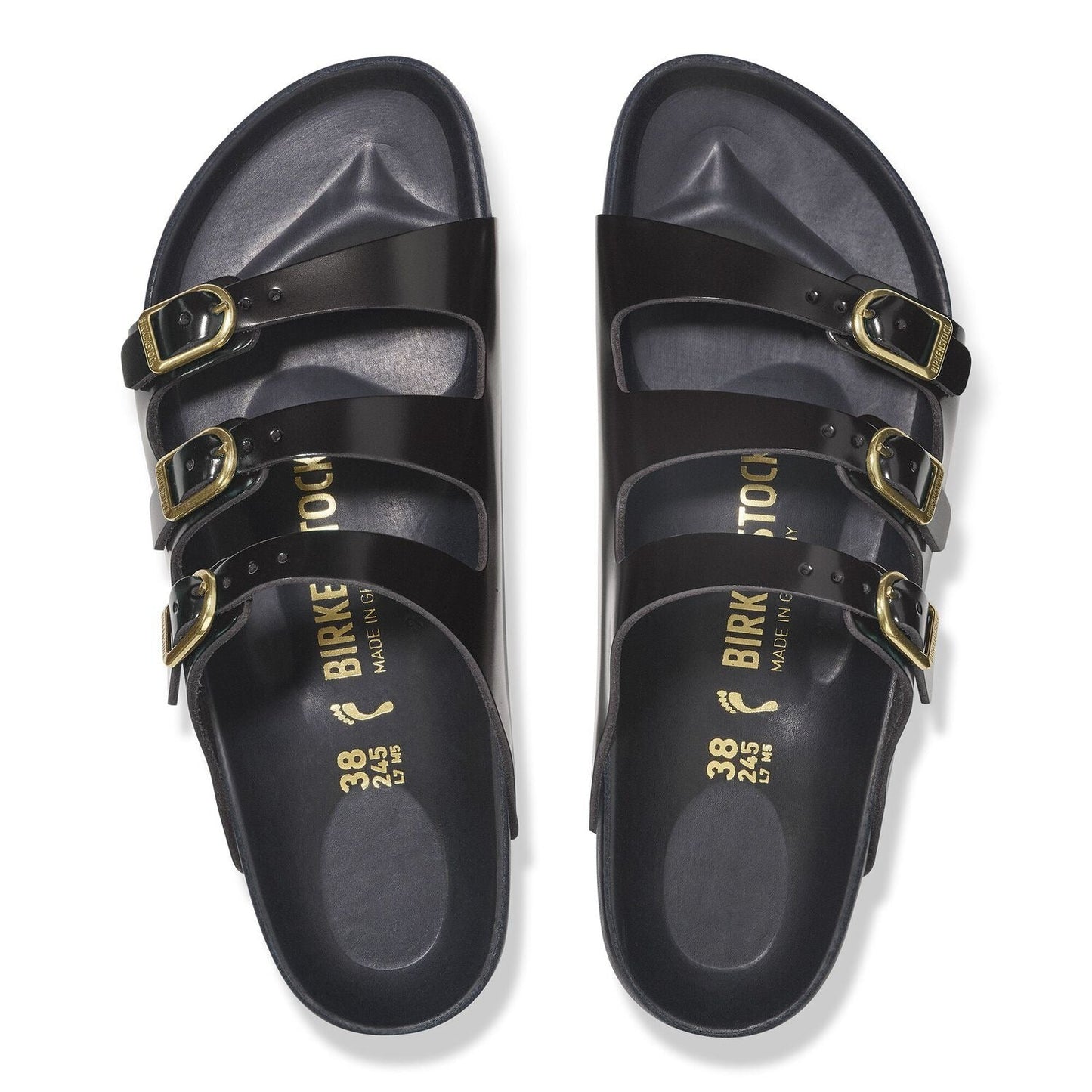 Florida Fresh Exquisite | High - Shine Patent Leather | Black - sandals - Birkenstock