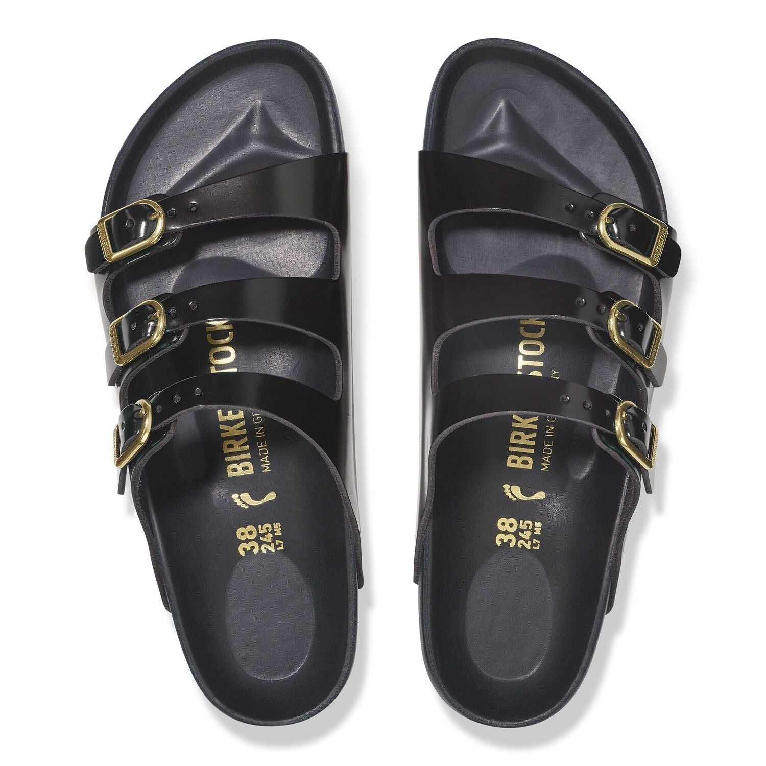 Florida Fresh Exquisite | High - Shine Patent Leather | Black - sandals - Birkenstock
