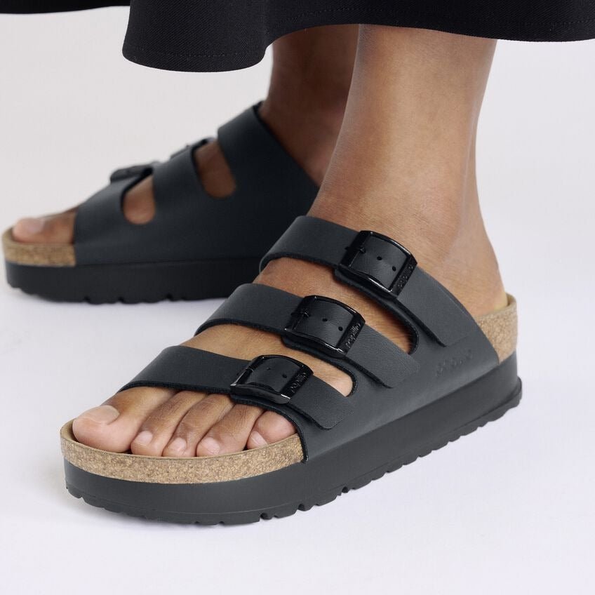 Florida III Platform | Vegan | Birko - Flor | Black - Sandals - Birkenstock