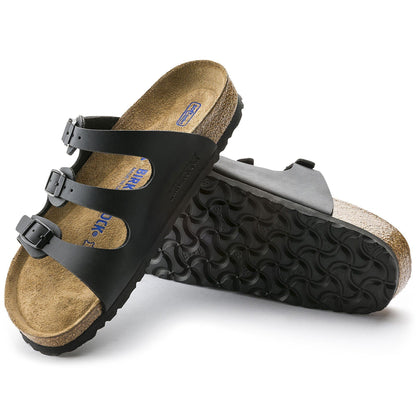 Florida | Soft Footbed | Birko - Flor | Black - sandals - Birkenstock