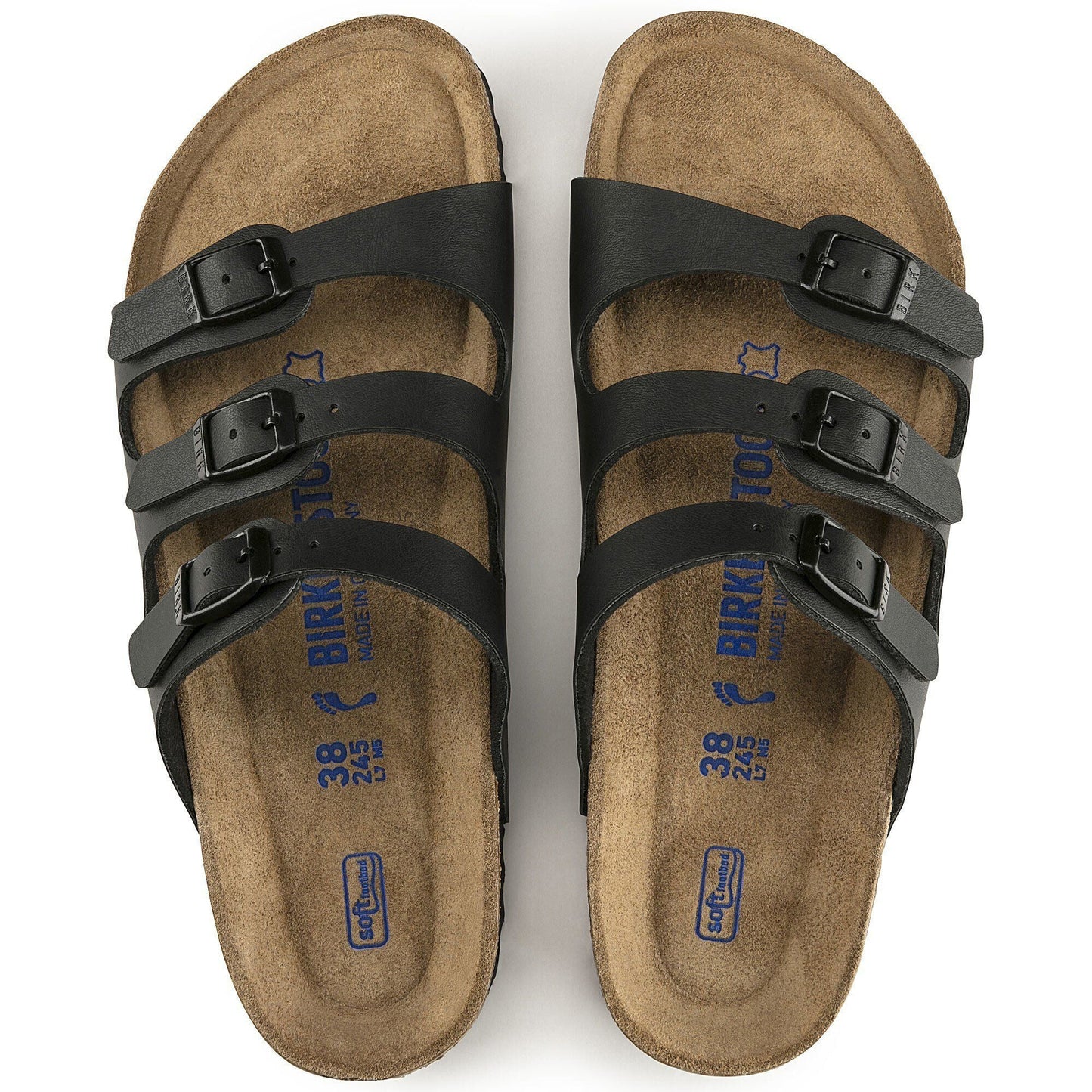 Florida | Soft Footbed | Birko - Flor | Black - sandals - Birkenstock