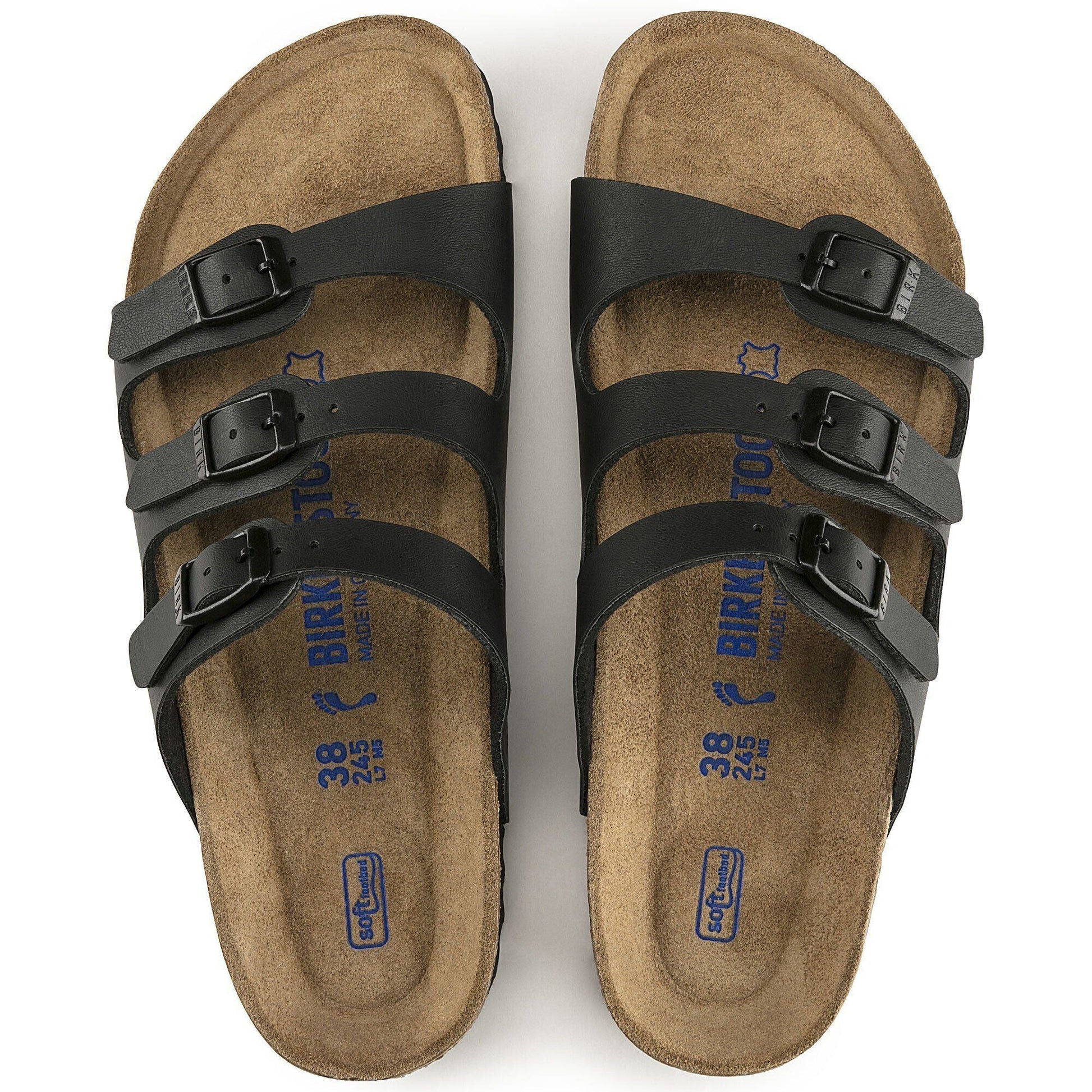 Florida | Soft Footbed | Birko - Flor | Black - sandals - Birkenstock