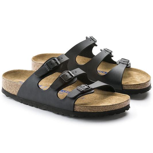 Florida | Soft Footbed | Birko - Flor | Black - sandals - Birkenstock