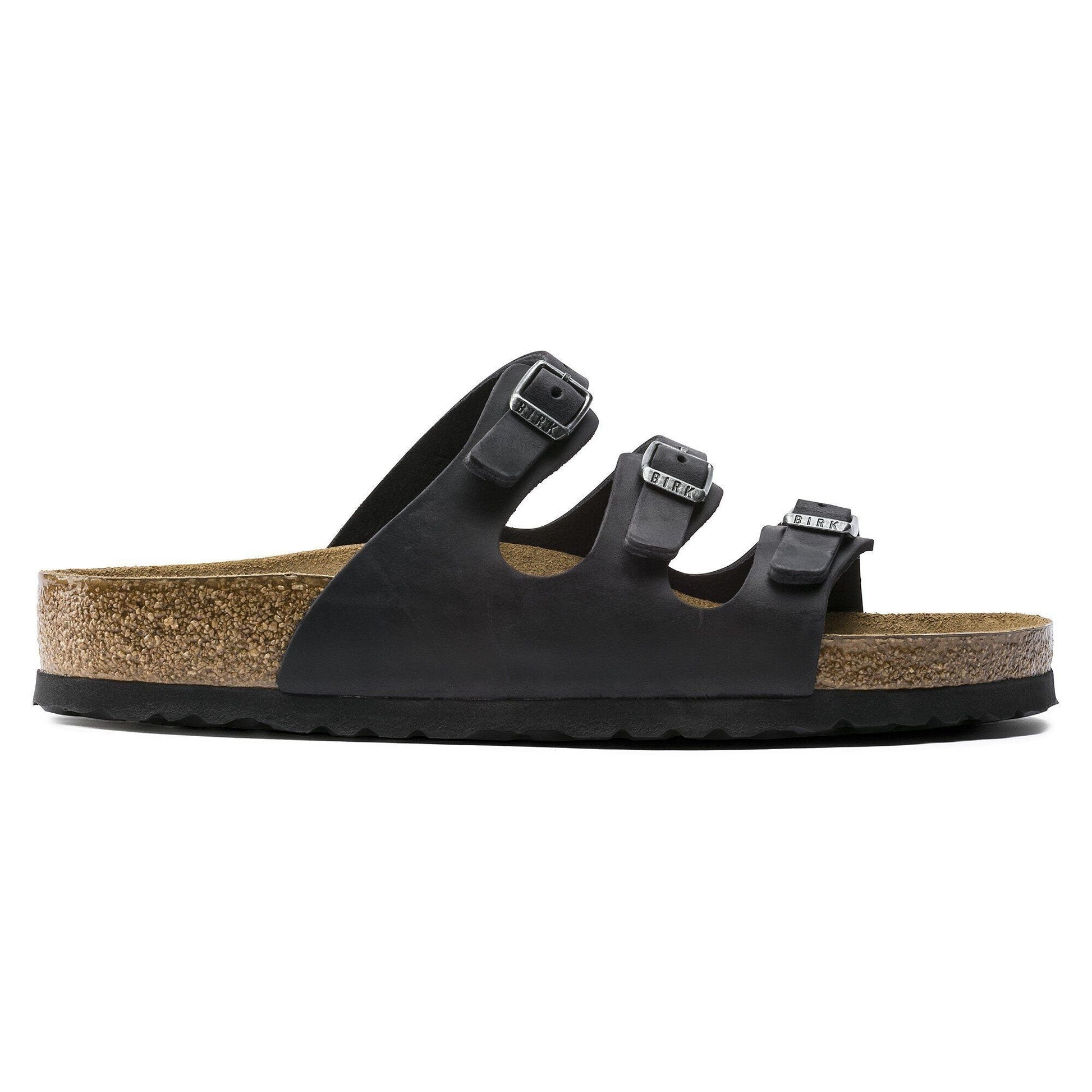 Florida | Soft Footbed | Oiled Leather | Black - sandals - Birkenstock