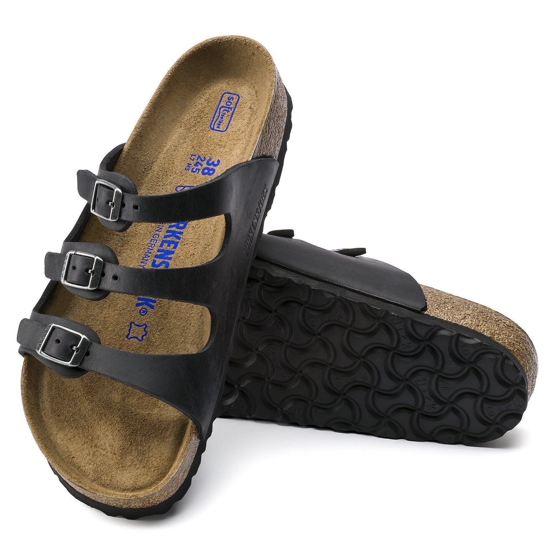 Florida | Soft Footbed | Oiled Leather | Black - sandals - Birkenstock