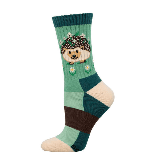 Flowery Hedgehog | Wool | Women | Mint - socks - Socksmith