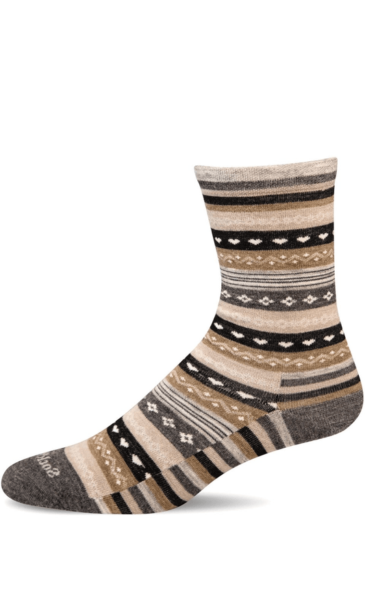 Forever Fairisle | Women | Charcoal/Brown - socks - Sockwell