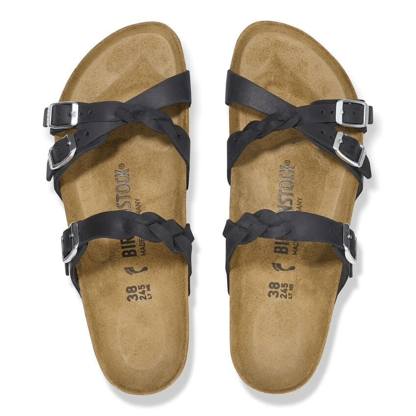 Franca Braid | Oiled Leather | Black - Sandals - Birkenstock