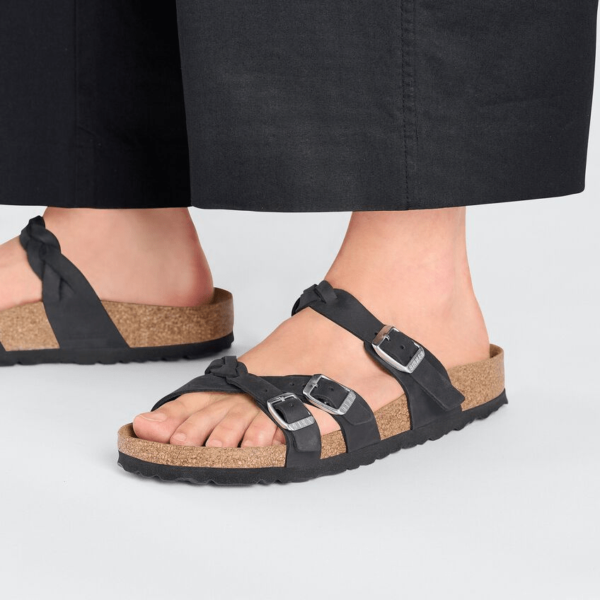 Franca Braid | Oiled Leather | Black - Sandals - Birkenstock