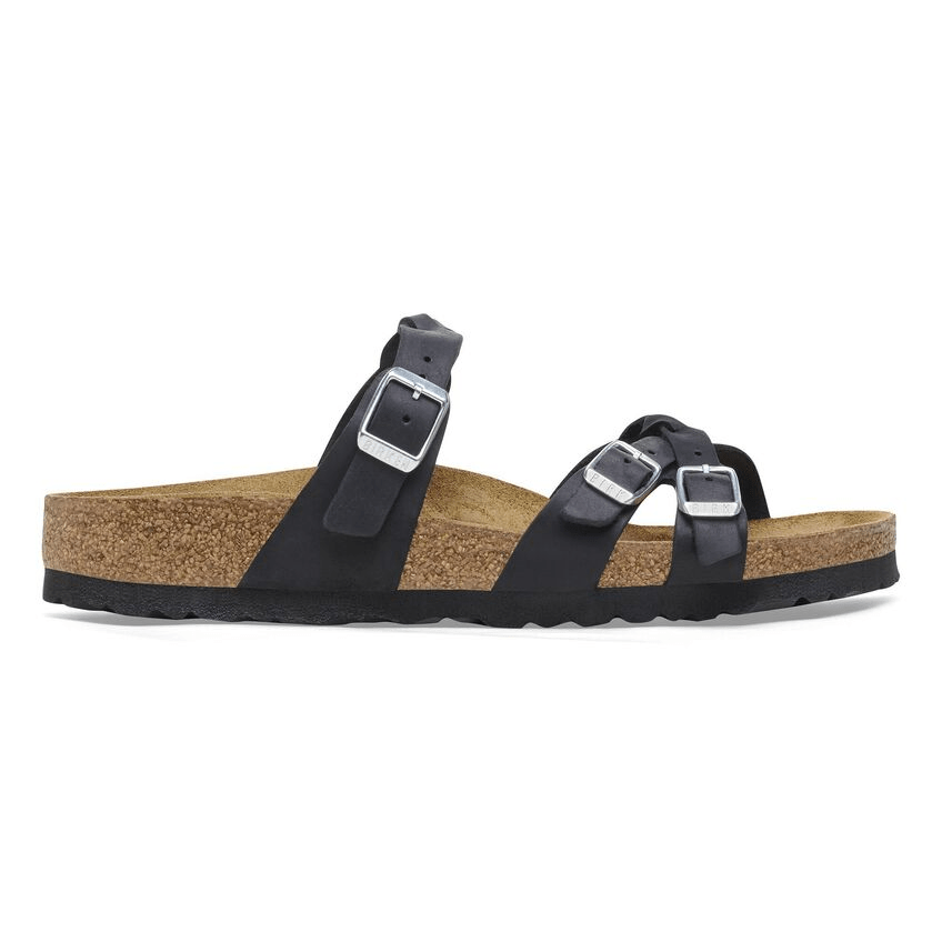 Franca Braid | Oiled Leather | Black - Sandals - Birkenstock
