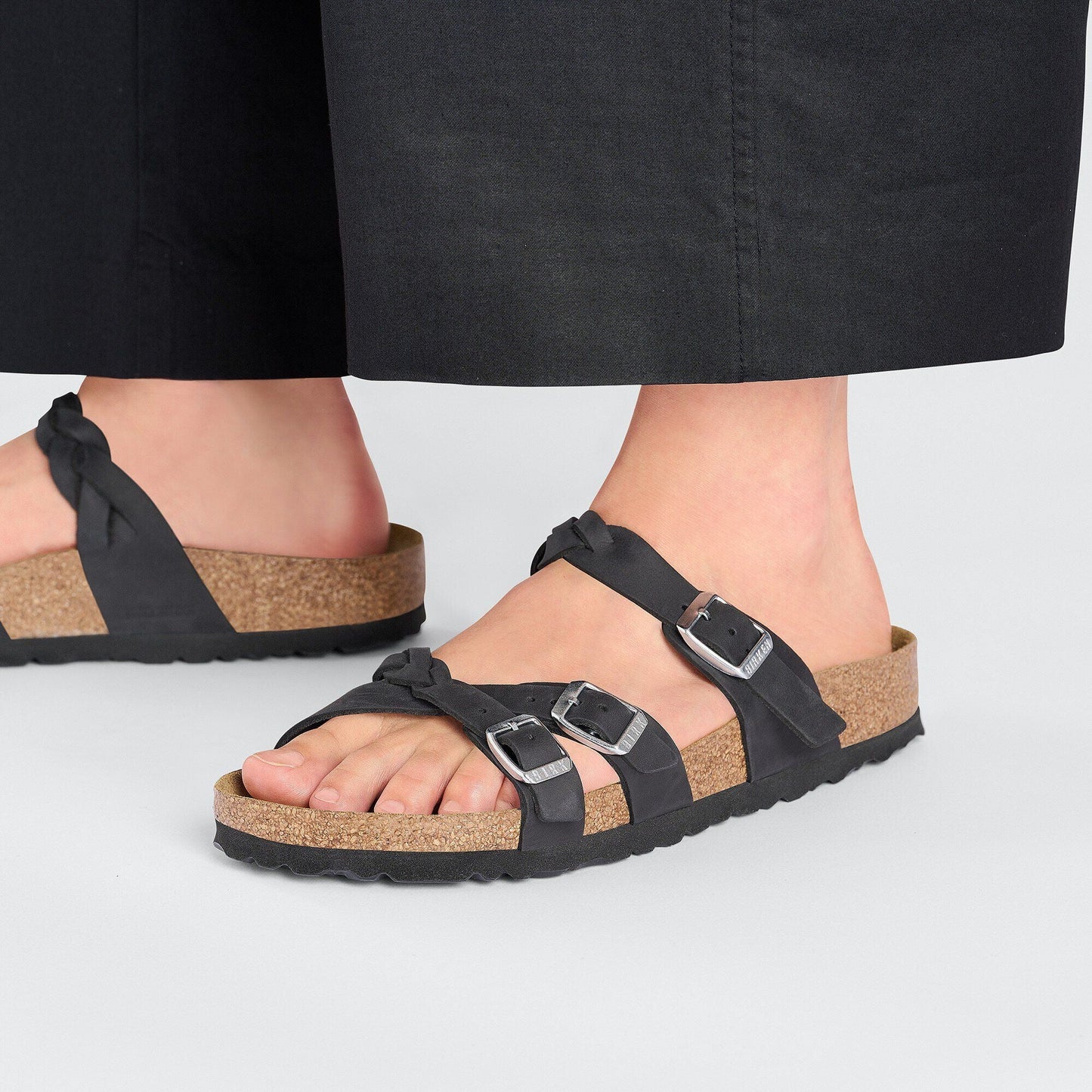Franca Braided | Oiled Leather | Black - sandals - Birkenstock