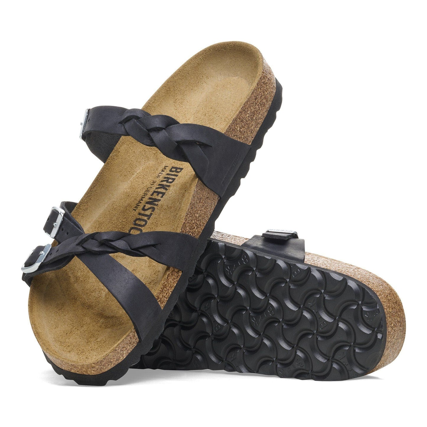 Franca Braided | Oiled Leather | Black - sandals - Birkenstock