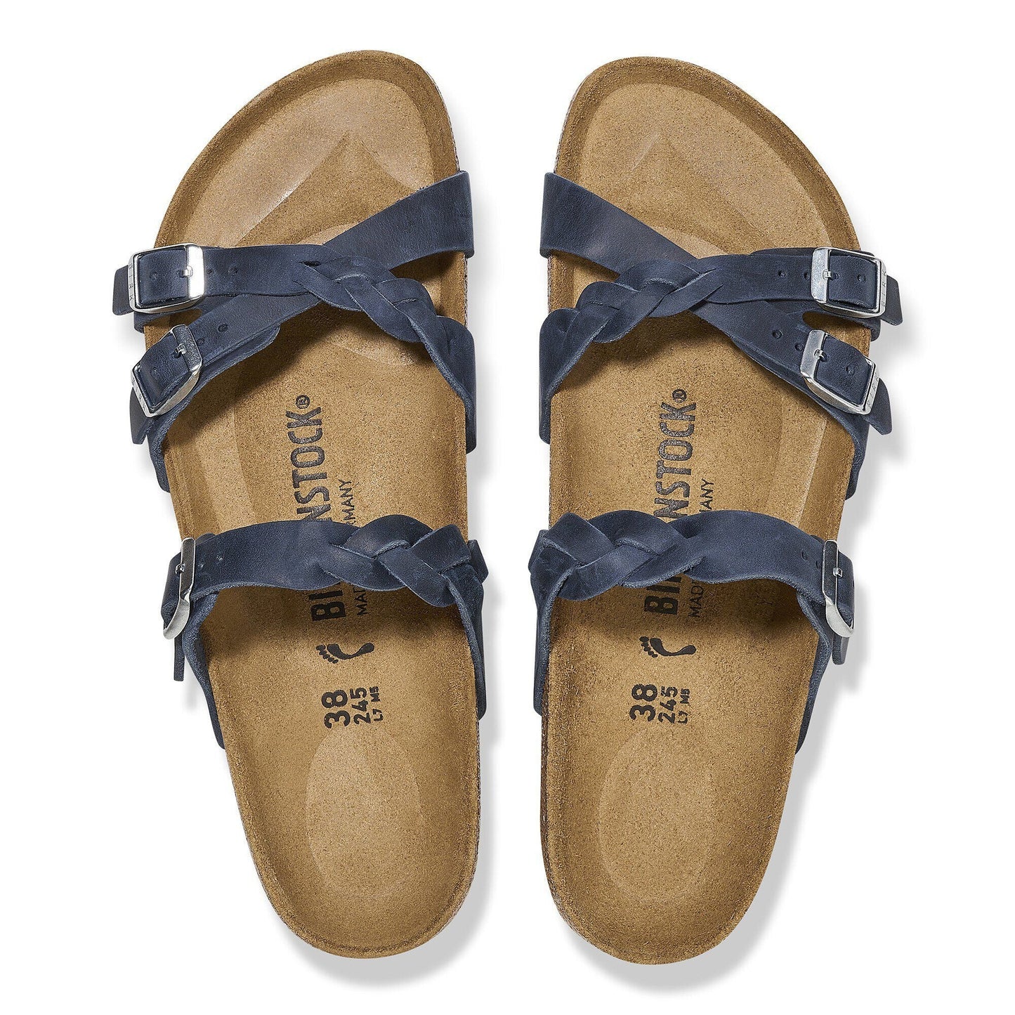 Franca Braided | Oiled Leather | Navy - sandals - Birkenstock
