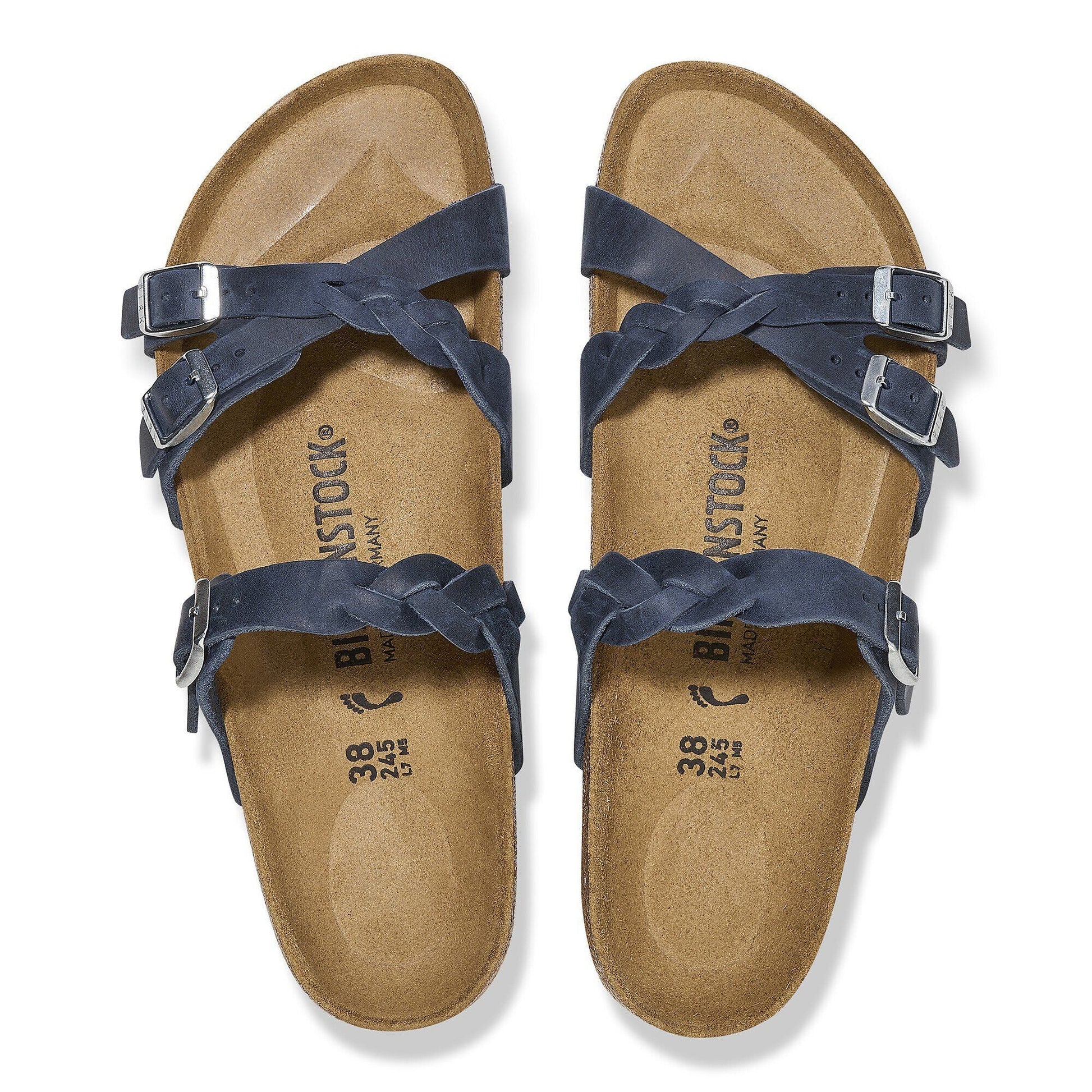 Franca Braided | Oiled Leather | Navy - sandals - Birkenstock