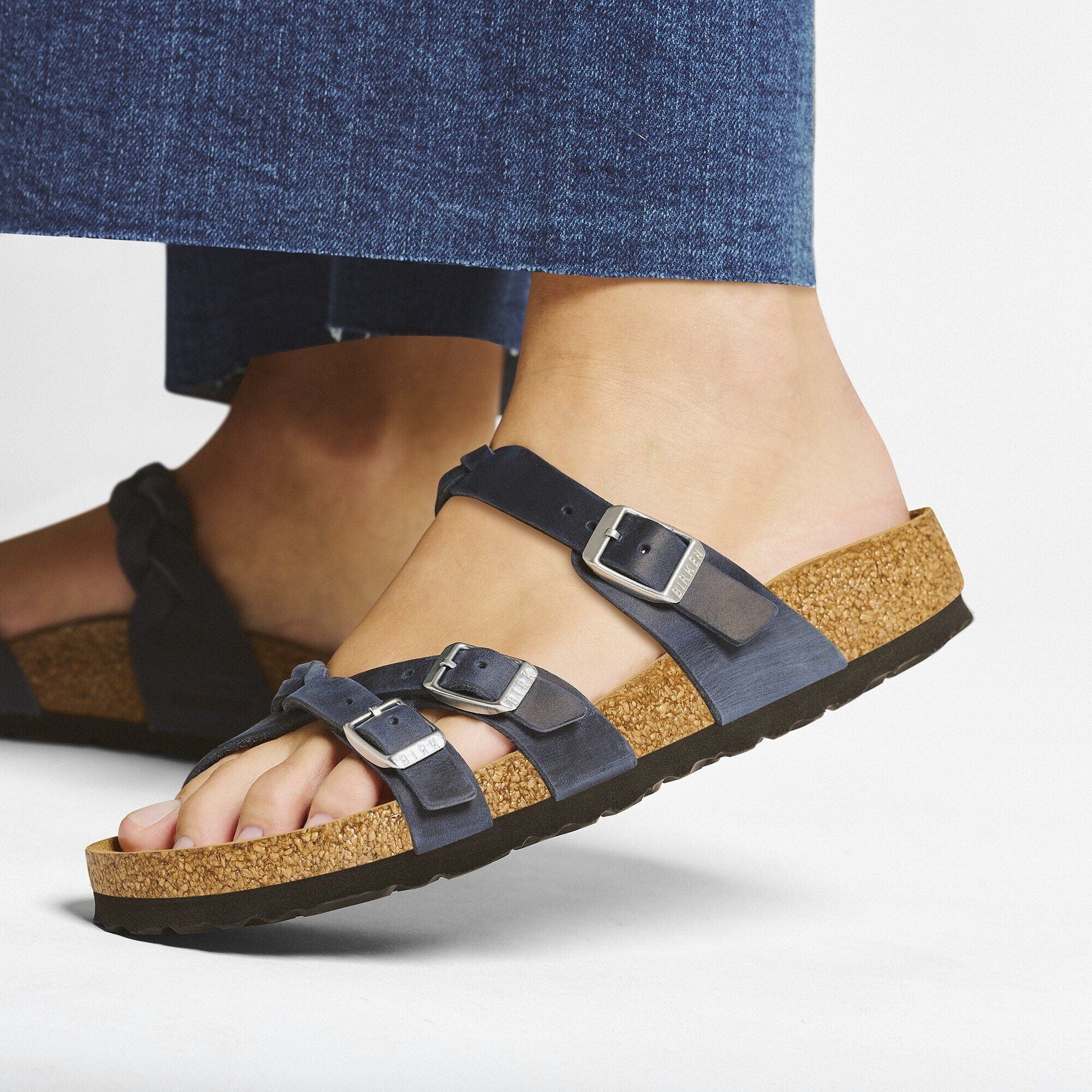 Franca Braided | Oiled Leather | Navy - sandals - Birkenstock