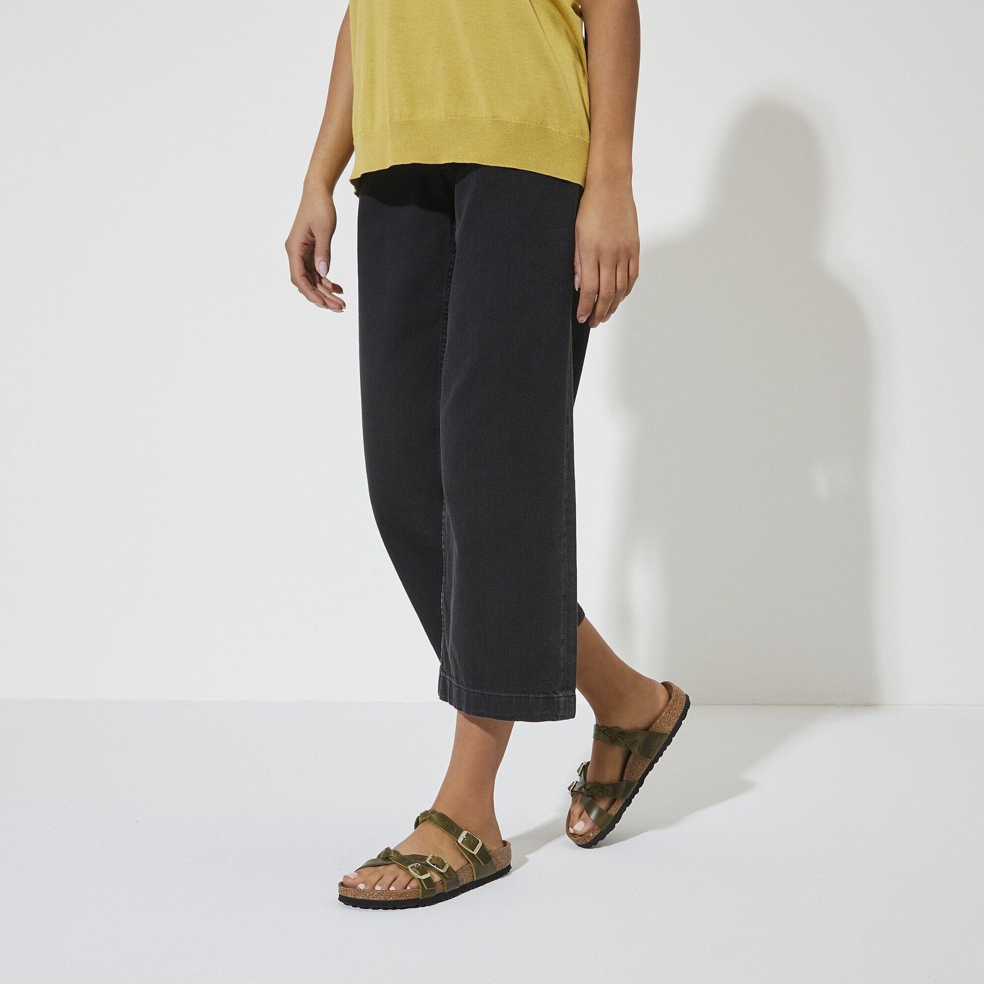 Franca Braided | Oiled Leather | Olive Green - sandals - Birkenstock