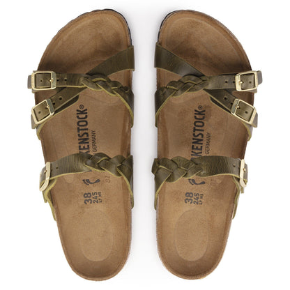 Franca Braided | Oiled Leather | Olive Green - sandals - Birkenstock