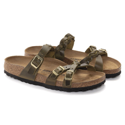 Franca Braided | Oiled Leather | Olive Green - sandals - Birkenstock