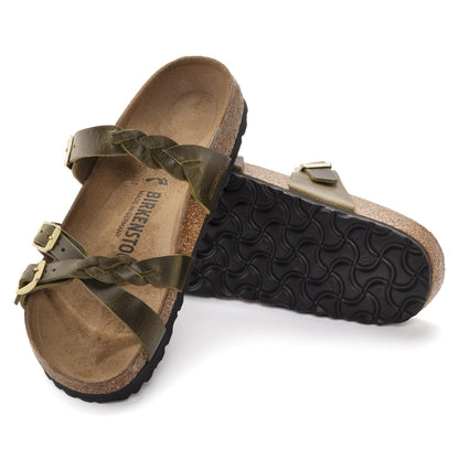 Franca Braided | Oiled Leather | Olive Green - sandals - Birkenstock