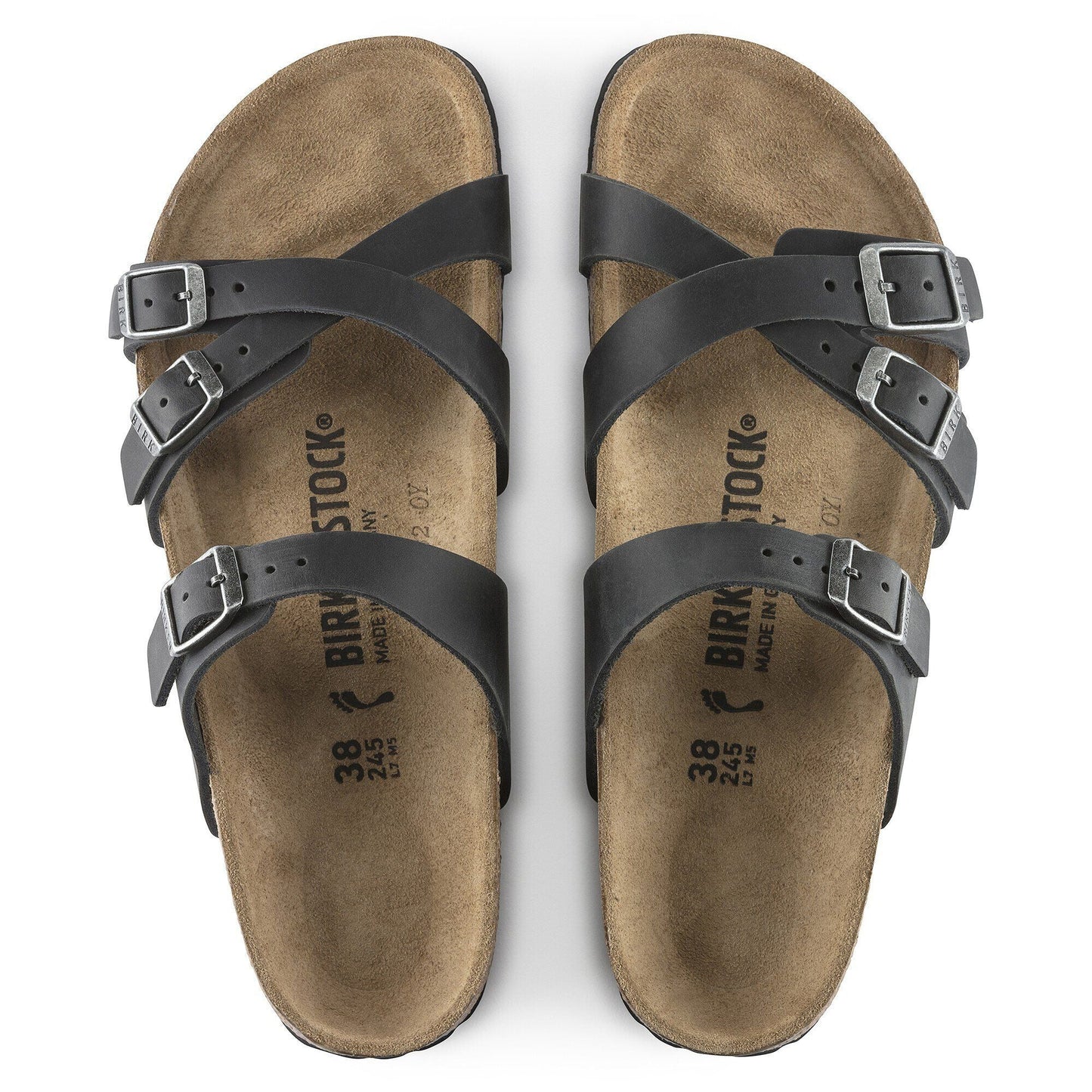 Franca | Oiled Leather | Black - sandals - Birkenstock