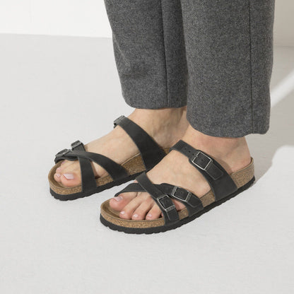 Franca | Oiled Leather | Black - sandals - Birkenstock