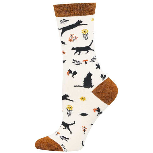 Garden Cat | Bamboo | Women | Ivory - socks - Socksmith